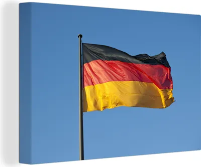 Zdjęcie produktu dla OneMillionCanvasses® - Obraz na płótnie - 140x90 cm, zdjęcie niemieckiej flagi, dekoracja ścienna - zdjęcie na płótnie - obraz na drewnianej ramie