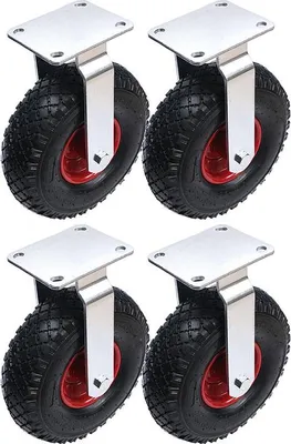 Zdjęcie produktu dla 10" 260mm stalowe kółka pneumatyczne 300x4 pompowane - zestaw 4.