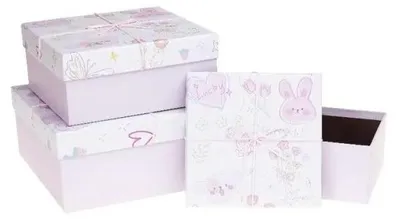 Immagine prodotto di Confezione regalo con fiocco, 3 pezzi, colori pastello ROZETTE