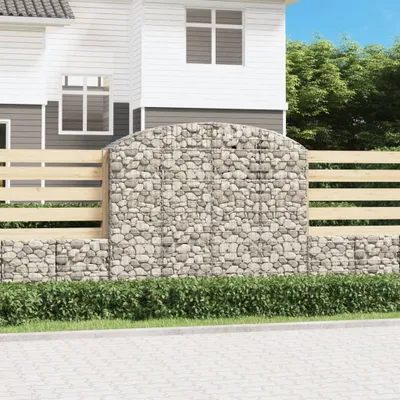 Zdjęcie produktu dla Maison Exclusive - Łukowaty kosz gabionowy 200x50x160/180 cm, galwanizowane żelazo