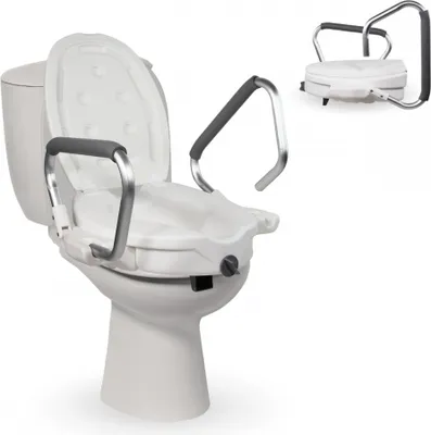 Image de Rehausse de siège avec poignées Secura Rehausse de siège de toilette Blanc 48 x 56 x 34.8 cm