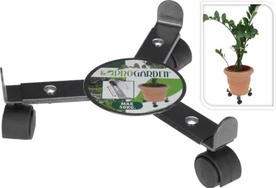 Obrázok produktu pre Nastaviteľný kovový držiak na kvetináče s kolieskami 30 cm