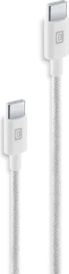 Produktbild von Cellularline Geflochtenes Kabel 60 cm - USB-C zu USB-C, 0,6 m, USB C, USB C, USB 2.0, Weiß