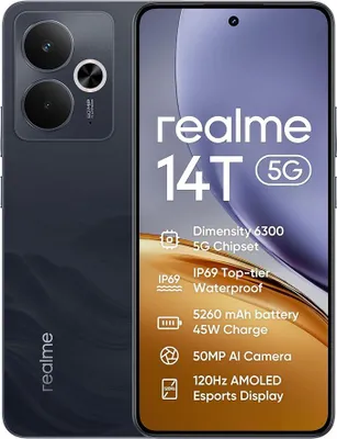Obrázek produktu pro Smartphone Realme 14T 5G 8/256 GB Dual SIM 6,67" 5130 mAh AMOLED Černý