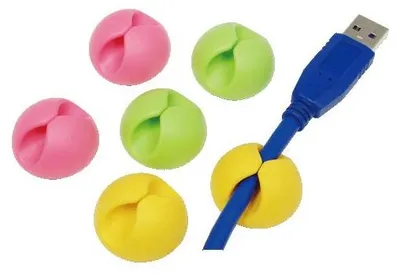 Produktbild von Logilink Kabelhalter bunt (rosa/grün/gelb) 6 Stück