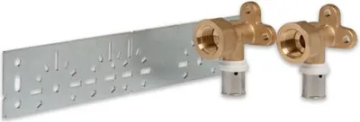 Produktbild von Selfio-Press Aluverbund Pressfitting Wandwinkel auf Montageplatte (Stichmaß 153 mm) 20 x 1/2 TH + U Kontur DVGW