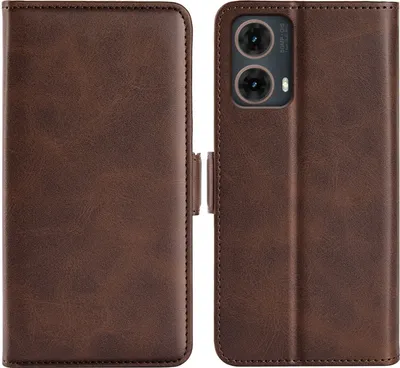 Produktbild von Mobigear Slim Magnet  Motorola Moto G85 Hülle Klapphülle Geldbörse - Braun