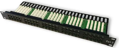 Produktbild von DATACOM Patch panel ISDN 50p.1U Integrovaný  BLACK, 19''