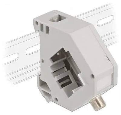 Produktbild von DeLOCK Hutschienenadapter mit Keystone F Buchse zu F Buchse, Grau, F-Stecker, F-Stecker, Weiblich, Weiblich, Kunststoff