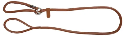 Runde Lederleine für Hunde, 170 cm, Cognac