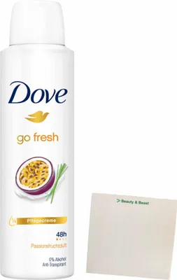 Produktbild von Dove Deo Spray go fresh Passionsfrucht & Zitronengrasduft (150ml Dose) + usy Block