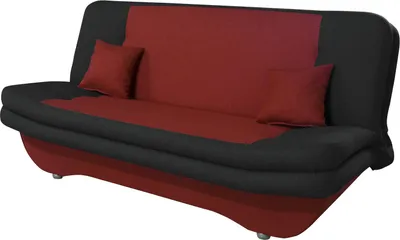 Productafbeelding van Klick-klak slaapbank KANDY, bekleed met stof, in de kleuren rood en zwart