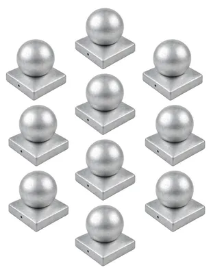 Produktbild von 10x Pfostenkappe verzinkt 101 mm Kugel Abdeckkappe für Pfosten 10 x 10 cm