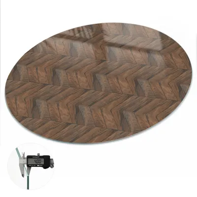 Produktbild von Glas Tischplatte fi50 cm – Tischauflage aus gehärtetem Glas – Glasplatte für Esstisch – Küchentischplatte aus Glas – Tischschutz Glas modern – Dekorative Glasplatte – Pflegeleichte Glastischplatte – Sicherheitsglas Tischplatte – Fischgrätparkett