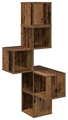 Immagine prodotto di vidaXL Scaffale angolare da parete in legno massello riciclato, 48 x 48 x 120 cm, materiale: legno