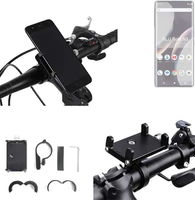 Produktbild von K-S-Trade Handyhalterung für das Fahrrad kompatibel mit BLU Bold N3 Halter Lenkstange Fahrradhalterung Motorrad Bike Mount Befestigung Smartphone
