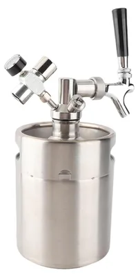Obrázek produktu pro 2L Stainless Steel Beer Keg Homebrew Keg System Kit s Carbonator Faucet Mini CO2 regulátorem