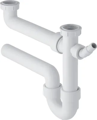 Immagine prodotto di Scarico prefabbricato Geberit in 2 pezzi in PP d50 mm x G1 1/2 bianco, 1 pz.