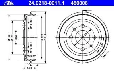 Produktbild von ATE Bremstrommel  24.0218-0011.1