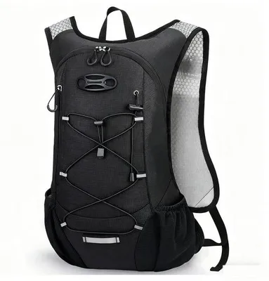 Produktbild von Rückenrucksack für Damen und Herren, Fahrradtasche, Helmtas, lichter Outdoor-Trekking-Rucksack, schwarz