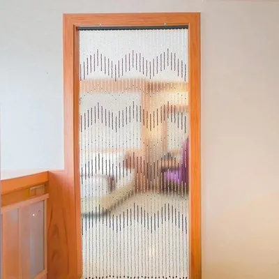 Obrázok produktu pre Famanu záves na dvere 220 x 90 cm - drevený záves s korálkami, slúži na ochranu pred hmyzom a na dekoráciu