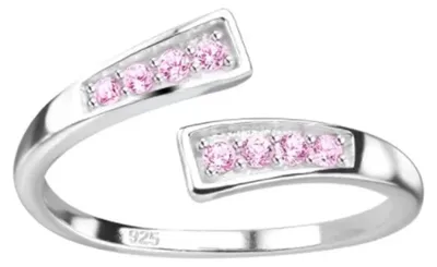 Produktbild von Zehenring Zehring rosa Zirkonia Kristalle 925 Silber