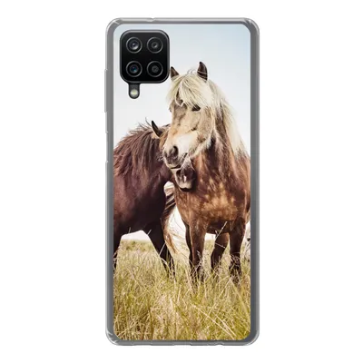 Produktbild von MuchoWow® Handyhülle Schutzhülle Hülle für Samsung Galaxy A12 Pferde - Gras - Frühling Silikon Softcase Handy Hülle - Bild