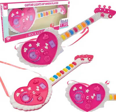 Produktbild von Interaktive Kindergitarre Herz Lichteffekte Musikinstrument