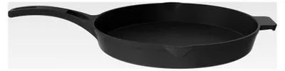 Produktbild von Gusseisen-Pfanne ø 30 cm Grillzubehör, Grillpfanne mit Griff für Gasgrill, Bratpfanne, Plancha Eisenpfanne für den Backofen geeignet