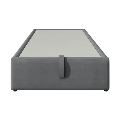 Produktbild von Flieks Polsterbett 90x190cm ohne Kopfteil, Einzelbett Jugendbett mit USB & Type-C, Hydraulisches Bett Boxspringbett mit Ablagetasche, Baumwolle, Grau