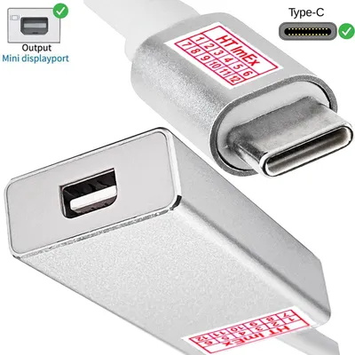 Produktbild von USB Typ C 3.1 auf DP Mini DisplayPort Adapter Kabel kompatibel mit Mac MacBook Air Pro