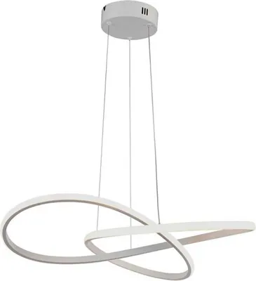 Produktbild von LED Hängelampe, Alu weiß, geschwungen, H 100 cm