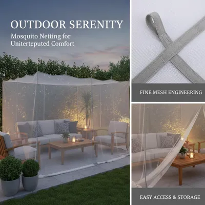 Image de Moustiquaire d'extérieur, installation facile, protection contre les insectes, vert militaire