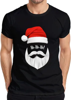 Produktbild von Ho Ho Ho Weihnachtsmann Santa - Weihnachten Weihnachtsgeschenk Christmas Herren T-Shirt, Schwarz, XXL