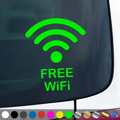 Produktbild von PantherPixel Free Wifi Aufkleber Hotspot  Gratis WLAN Sticker Auto Geschenkidee Farbe Neon-Grün