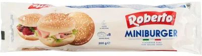 Produktbild von Roberto Mini Hamburger Sesam Brötchen 8 Stück (200g) Weiche Mini Burger Buns mit Sesam