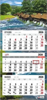 Obrázok produktu pre Kalendár na rok 2026, formát SB12-6, s motívom mlynov