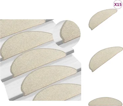 Image de vidaXL Tapis d'escalier Autoadhésif 15 pcs. Argenté 65x21x4 cm - Tapis d'escalier