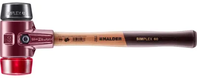 Produktbild von HALDER SIMPLEX Schonhammer Ø 60 mm Gummi schwarz / Plastik rot