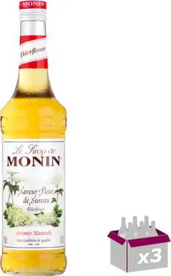 Image de Lot de 3 Sirop Monin - Fleur de sureau - 70cL