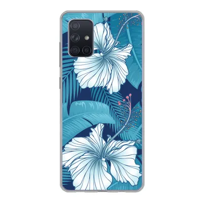 Produktbild von MuchoWow® Handyhülle Schutzhülle Hülle für Samsung Galaxy A51 Tropisch - Blumen - Blau Silikon Softcase Handy Hülle - Schutzabdeckung