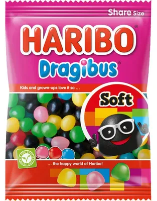 Produktbild von Haribo Dragibus Soft Fruchtgummi 200g – Bunte, weiche Fruchtgummis, süßer Snack