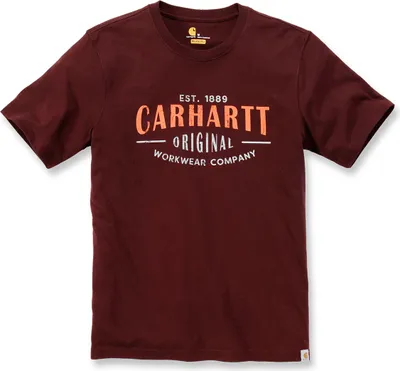 Produktbild von Carhartt Herren-Arbeitsshirt 103665 Original Fit, mit Aufdruck, Farbe:port, Größe:S
