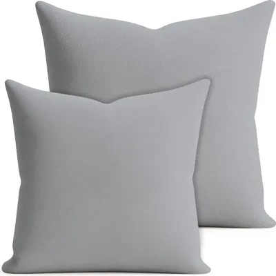 Productafbeelding van Set van 2 kussenslopen, afmetingen 40x40 cm en 50x50 cm, lichtgrijs, met rits