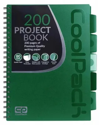 Obrázek produktu pro Sešit A4 100 listů Patio Coolpack 5 záložek zelený