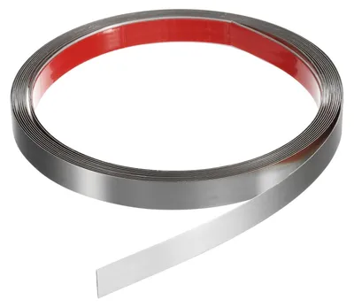 Obrázek produktu pro Samolepicí dekorativní ocelová lišta – 5 m x 15 mm – stříbrná, zrcadlový povrch
