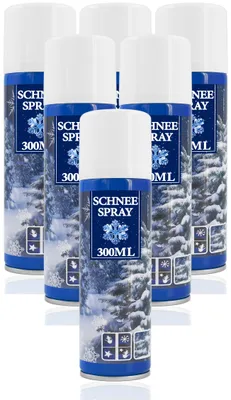 Produktbild von 6x Kunstschnee - Spraydose mit Dekoschnee - Schneespray Weihnachten - Sprühschnee Snowspray Fensterspray Schnee Spray Deko Schnee 300ml