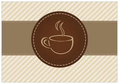 Produktbild von Wallario Premium Glasbild, freischwebende Optik, kräftige Farben, Größe 100 x 70 cm Motiv Kaffee-Menü - Logo Symbol für Kaffee
