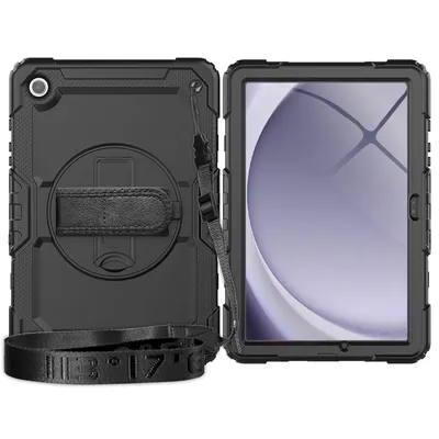 Image de Étui 4 en 1 avec dragonne pour Samsung Galaxy Tab A9+ Plus 2023 X210 X215 11 pouces : protection d'extérieur + support
