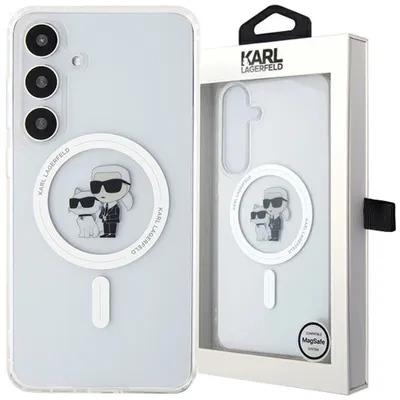 A Karl Lagerfeld phone case is shown in its packaging, alongside the case itself.